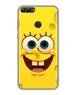 Чохол для Huawei P Smart (Enjoy 7s, FIG-LA1) з картинкою «Губка Боб посмішка»