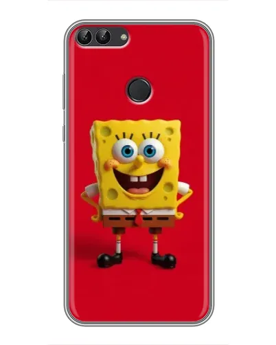 Чохол для Huawei P Smart (Enjoy 7s, FIG-LA1) з картинкою «Спанч Боб на червоному»