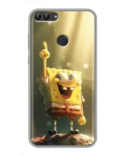 Чохол для Huawei P Smart (Enjoy 7s, FIG-LA1) з картинкою «Сяючий Спанч Боб»