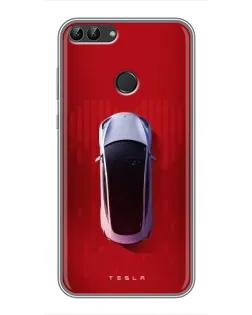 Чохол для Huawei P Smart (Enjoy 7s, FIG-LA1) з картинкою «Tesla Top View»