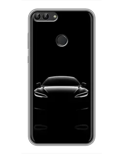 Чохол для Huawei P Smart (Enjoy 7s, FIG-LA1) з картинкою «Силует Tesla Night»