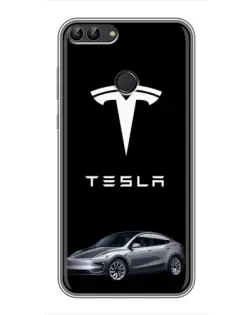 Чохол для Huawei P Smart (Enjoy 7s, FIG-LA1) з картинкою «Tesla Model Y»