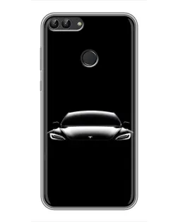 Чохол для Huawei P Smart (Enjoy 7s, FIG-LA1) з картинкою «Фари Tesla Night»