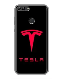 Чохол для Huawei P Smart (Enjoy 7s, FIG-LA1) з картинкою «Tesla Red Logo»