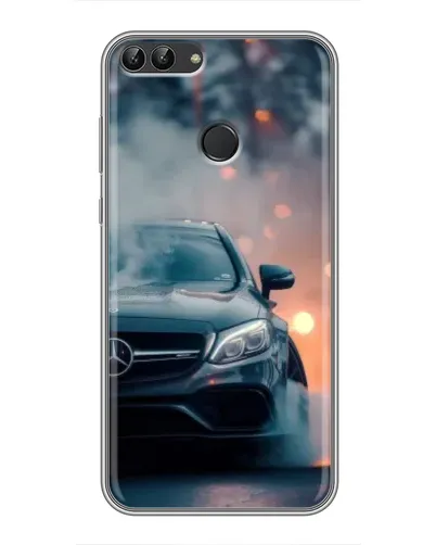 Чехол для Huawei P Smart (Enjoy 7s, FIG-LA1) с картинкой «Mercedes — ночной город»