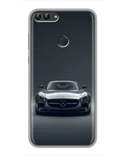 Чехол для Huawei P Smart (Enjoy 7s, FIG-LA1) с картинкой «Mercedes на черном»