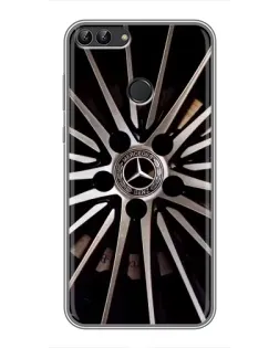 Чехол для Huawei P Smart (Enjoy 7s, FIG-LA1) с картинкой «Диск Mercedes»