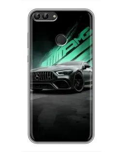Чехол для Huawei P Smart (Enjoy 7s, FIG-LA1) с картинкой «Темный Mercedes AMG»