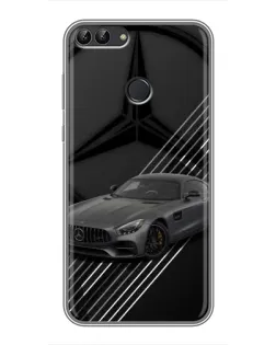 Чехол для Huawei P Smart (Enjoy 7s, FIG-LA1) с картинкой «Mercedes AMG — графика»