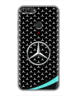 Чехол для Huawei P Smart (Enjoy 7s, FIG-LA1) с картинкой «Mercedes — бирюзовый акцент»
