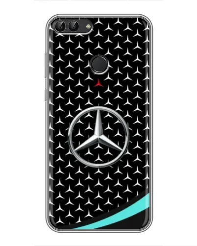 Чехол для Huawei P Smart (Enjoy 7s, FIG-LA1) с картинкой «Mercedes — бирюзовый акцент»