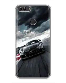 Чехол для Huawei P Smart (Enjoy 7s, FIG-LA1) с картинкой «Гоночный Mercedes AMG»