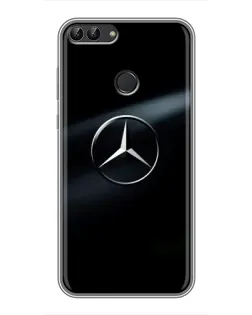 Чехол для Huawei P Smart (Enjoy 7s, FIG-LA1) с картинкой «Mercedes на металле»