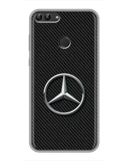 Чехол для Huawei P Smart (Enjoy 7s, FIG-LA1) с картинкой «Карбоновый Mercedes стиль»