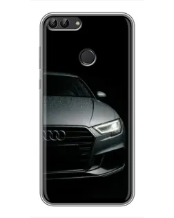 Чехол для Huawei P Smart (Enjoy 7s, FIG-LA1) с картинкой «Audi — детализация кузова»