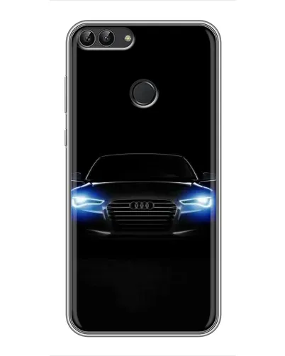 Чехол для Huawei P Smart (Enjoy 7s, FIG-LA1) с картинкой «Audi в неоне»
