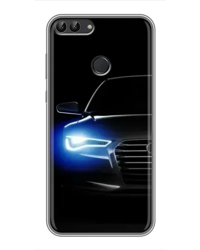 Чехол для Huawei P Smart (Enjoy 7s, FIG-LA1) с картинкой «Неоновый взгляд Audi»