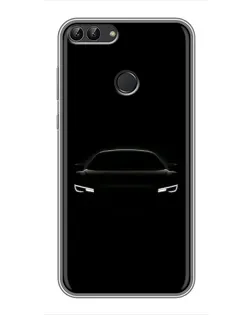 Чехол для Huawei P Smart (Enjoy 7s, FIG-LA1) с картинкой «Взгляд Audi в темноте»