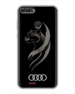 Чехол для Huawei P Smart (Enjoy 7s, FIG-LA1) с картинкой «Графика — пантера и Audi»