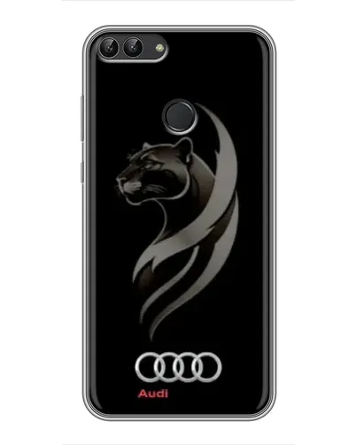 Чехол для Huawei P Smart (Enjoy 7s, FIG-LA1) с картинкой «Графика — пантера и Audi»