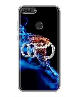 Чехол для Huawei P Smart (Enjoy 7s, FIG-LA1) с картинкой «Энергия лого Audi»