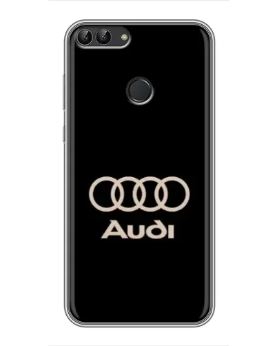 Чехол для Huawei P Smart (Enjoy 7s, FIG-LA1) с картинкой «Audi — золотой логотип»