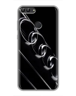 Чехол для Huawei P Smart (Enjoy 7s, FIG-LA1) с картинкой «Audi — абстрактные кольца»