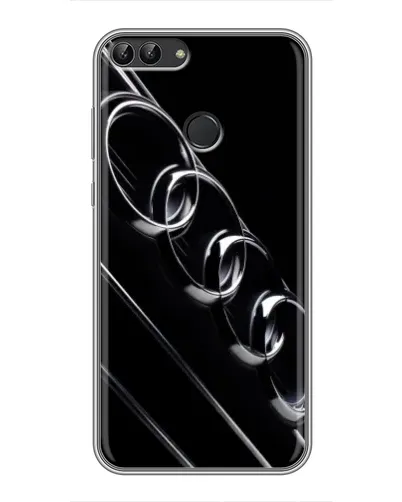 Чехол для Huawei P Smart (Enjoy 7s, FIG-LA1) с картинкой «Audi — абстрактные кольца»