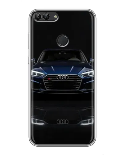 Чехол для Huawei P Smart (Enjoy 7s, FIG-LA1) с картинкой «Audi — ночное отражение»