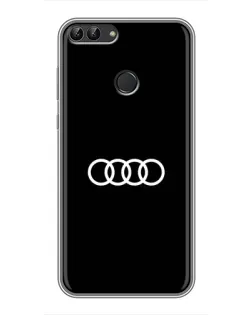Чехол для Huawei P Smart (Enjoy 7s, FIG-LA1) с картинкой «Audi White Logo»