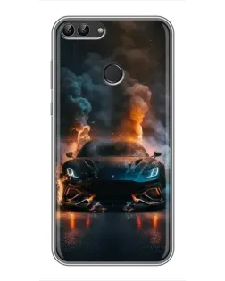 Чохол для Huawei P Smart (Enjoy 7s, FIG-LA1) з картинкою «Lamborghini димна естетика»