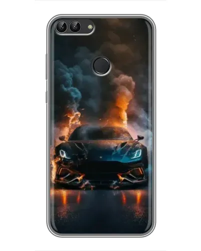 Чохол для Huawei P Smart (Enjoy 7s, FIG-LA1) з картинкою «Lamborghini димна естетика»