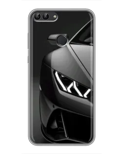 Чохол для Huawei P Smart (Enjoy 7s, FIG-LA1) з картинкою «Lamborghini фари деталізація»