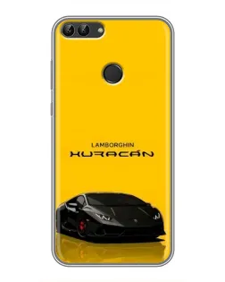 Чохол для Huawei P Smart (Enjoy 7s, FIG-LA1) з картинкою «Lamborghini Huracan чорний»