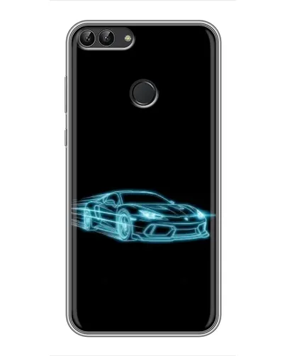 Чохол для Huawei P Smart (Enjoy 7s, FIG-LA1) з картинкою «Неоновий контур Lamborghini»