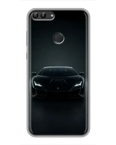 Чохол для Huawei P Smart (Enjoy 7s, FIG-LA1) з картинкою «Чорний Lamborghini Aventador»