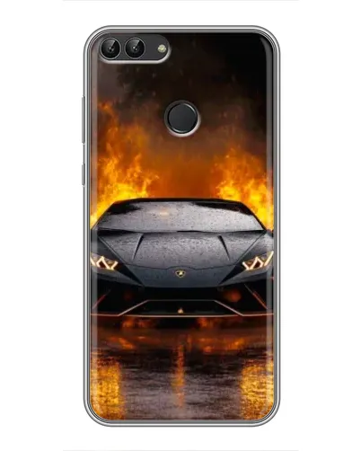 Чохол для Huawei P Smart (Enjoy 7s, FIG-LA1) з картинкою «Lamborghini у вогні»