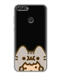 Чохол для Huawei P Smart (Enjoy 7s, FIG-LA1) з картинкою «Пушин на чорному»
