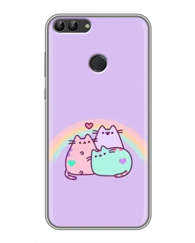Чохол для Huawei P Smart (Enjoy 7s, FIG-LA1) з картинкою «Веселкові Пушини»