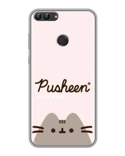 Чохол для Huawei P Smart (Enjoy 7s, FIG-LA1) з картинкою «Pusheen логотип»