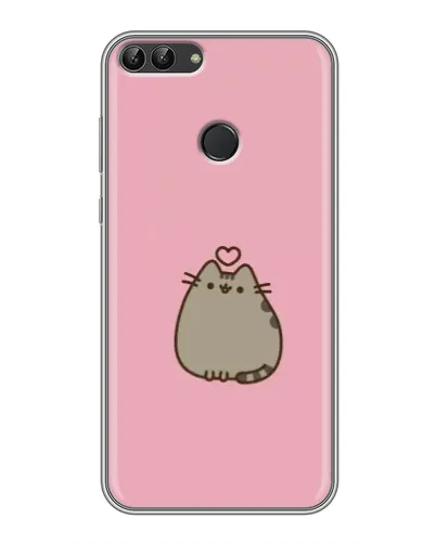 Чохол для Huawei P Smart (Enjoy 7s, FIG-LA1) з картинкою «Pusheen серце»