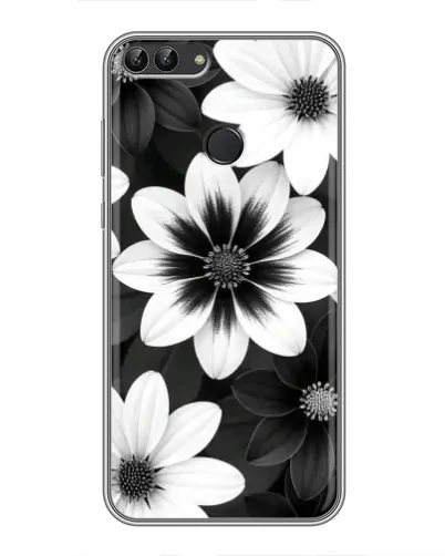 Чохол для Huawei P Smart (Enjoy 7s, FIG-LA1) з картинкою «Монохромні айстри» Чохол для Huawei P Smart (Enjoy 7s, FIG-LA1) з картинкою «Монохромні айстри»