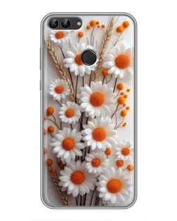 Чохол для Huawei P Smart (Enjoy 7s, FIG-LA1) з картинкою «Білі сухоцвіти»