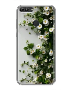 Чохол для Huawei P Smart (Enjoy 7s, FIG-LA1) з картинкою «Гілка дрібних білих квітів»