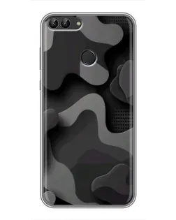 Чохол для Huawei P Smart (Enjoy 7s, FIG-LA1) з картинкою «Темний абстрактний камуфляж»
