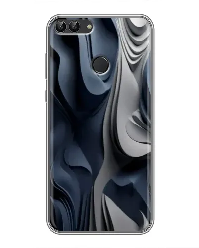 Чохол для Huawei P Smart (Enjoy 7s, FIG-LA1) з картинкою «Об'ємні сині складки»