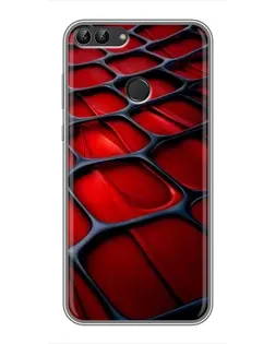 Чохол для Huawei P Smart (Enjoy 7s, FIG-LA1) з картинкою «Червона глянцева сітка»