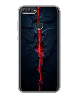 Чохол для Huawei P Smart (Enjoy 7s, FIG-LA1) з картинкою «Червона лавова тріщина»