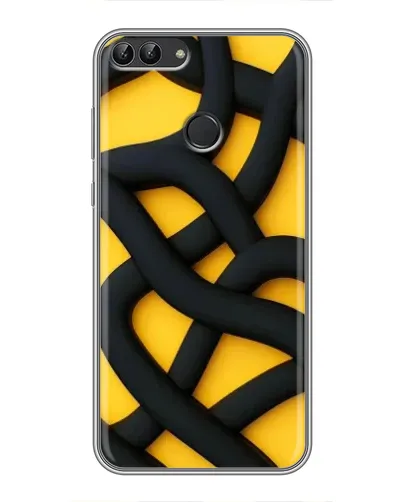 Чохол для Huawei P Smart (Enjoy 7s, FIG-LA1) з картинкою «Чорне жовте переплетення»