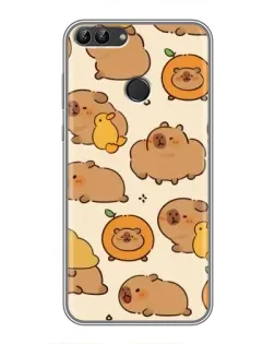 Чохол для Huawei P Smart (Enjoy 7s, FIG-LA1) з картинкою «Капібари з апельсинами»